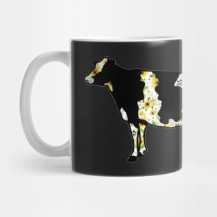 Watercolor Sunflower Dairy Cow Silhouette  - NOT FOR RESALE WITHOUT PERMISSION Mug